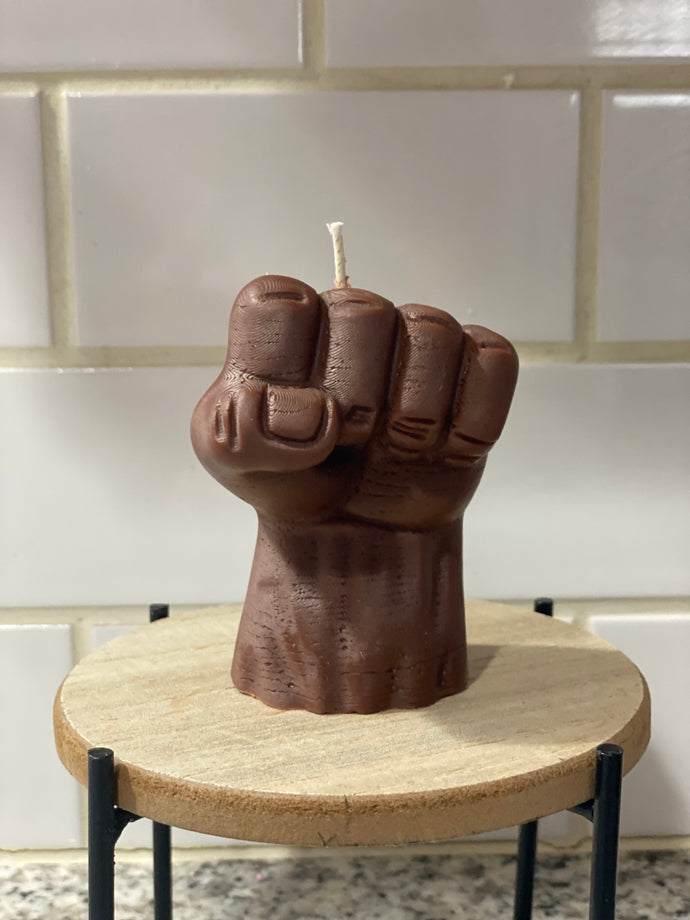 Raised fist candle- Brown color